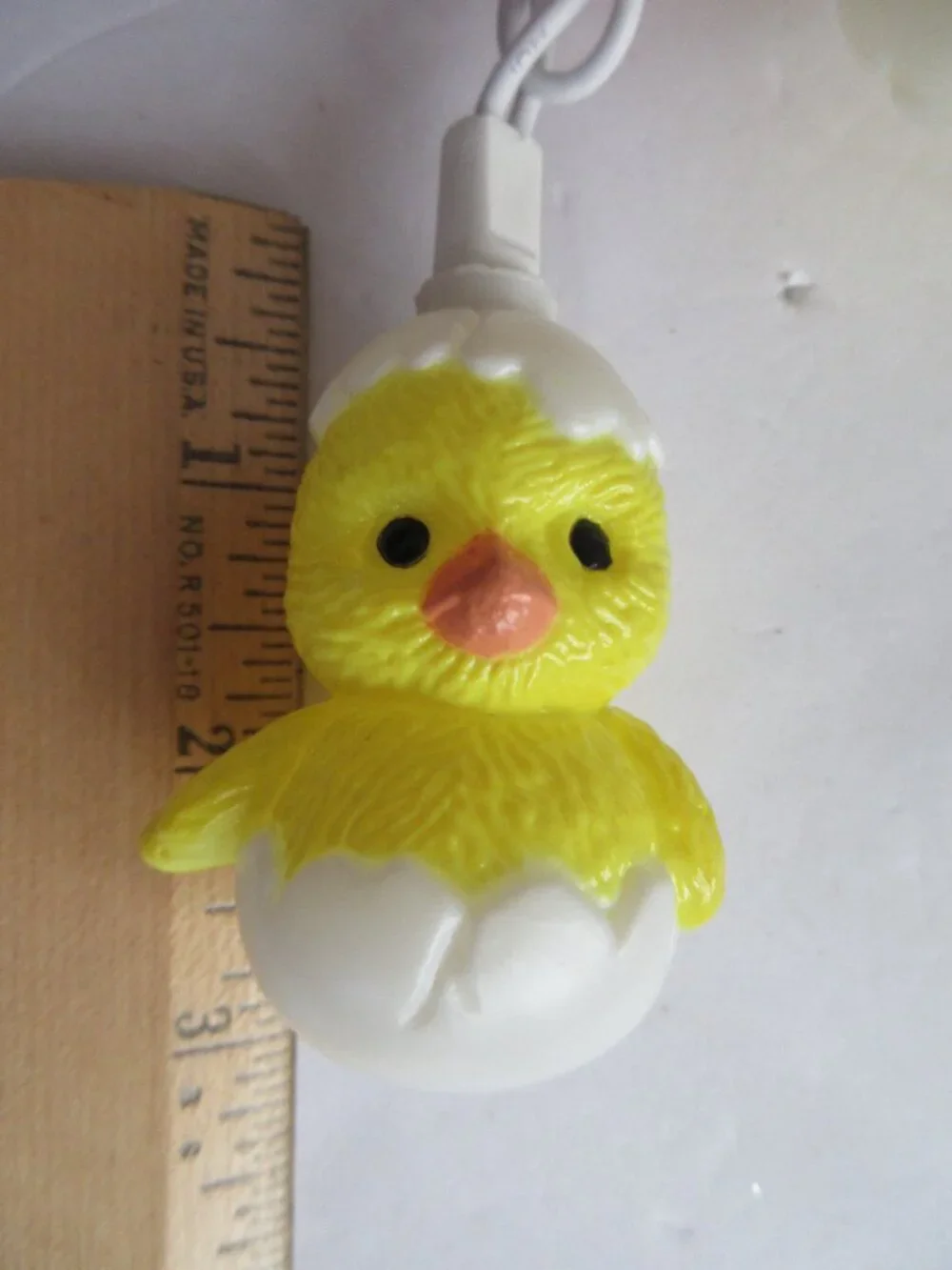 Easter Blow Mold 10 Baby Chicks In Hatching Eggs Indoor String Lights 9' Vtg
